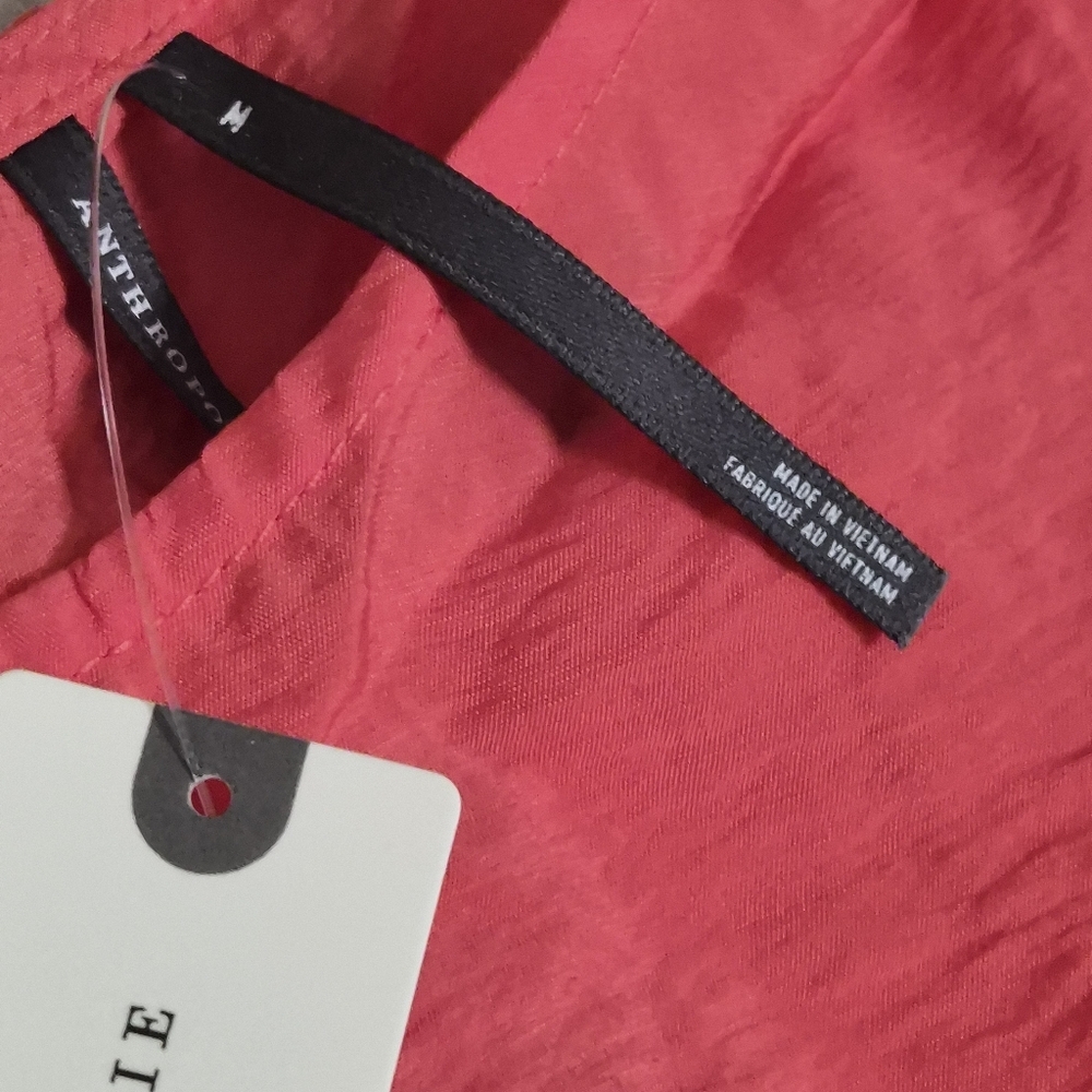 🔆 Anthropologie Pink Sleeveless Peplum Blouse with Pleated Waist - Picture 4 of 5